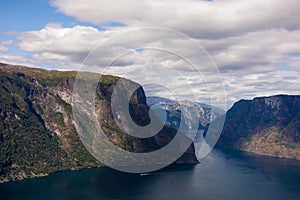 Fjord landscape Aurlandsfjord in Norway