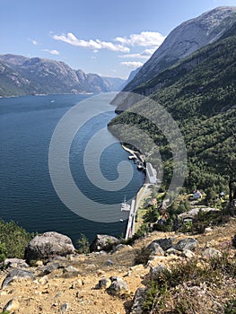 The fjord in Norway, Lysefjorden in the Stavanger region