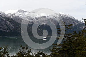 The fjord Pia glacier of the archipelago of Tierra del Fuego.