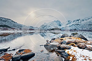 Fjord in winter, Norway