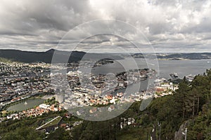 Fjords Cruise 4th - 11th AugustView to the north west across Bergen from FlÃÂ¸yen Mountain