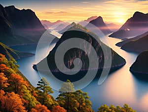 Fjords Incorporate a foreground element made with generative ai