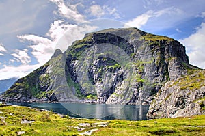 Fjords in the municipality of Moskenes in the end of the Lofoten archipelago, Norway