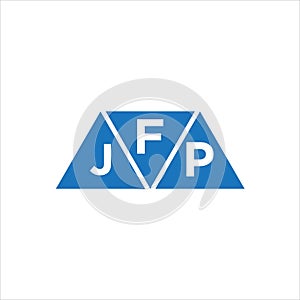 FJP triangle shape logo design on white background. FJP creative initials letter logo concept photo
