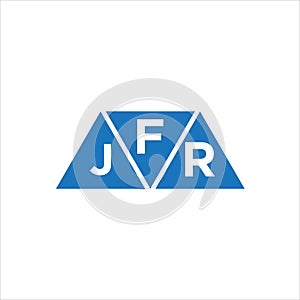FJR triangle shape logo design on white background. FJR creative initials letter logo concept photo