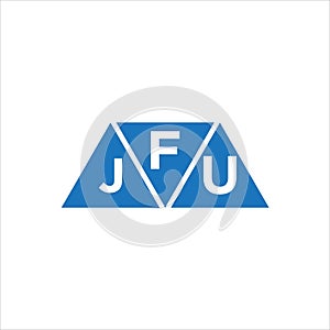 FJU triangle shape logo design on white background. FJU creative initials letter logo concept photo