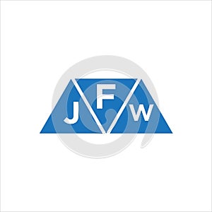 FJW triangle shape logo design on white background. FJW creative initials letter logo concept photo