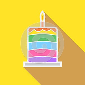 Flacky cake with a candle