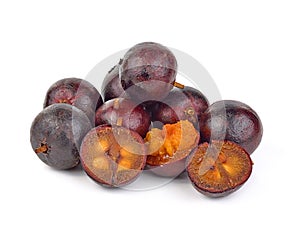 Flacourtia fruit on white background