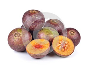 Flacourtia fruit on white background