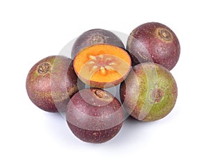 Flacourtia fruit on white background