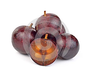 Flacourtia fruit on white background