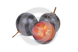 Flacourtia indica fruit isolated on white