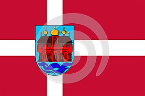 Flag of Aalborg in North Jutland Region of Denmark
