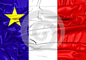 Flag of Acadia, Canada.