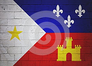 Flag of Acadiana painted on a wall