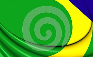 Flag of Alto Alegre dos Parecis Rondonia, Brazil. 3D Illustration