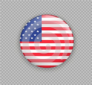 Flag of America, the right colors and proportions. Vector illustration. Sign and symbol of freedom and independence.Usa