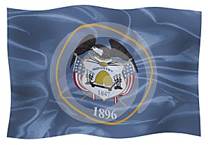 The flag of the American state of Utah