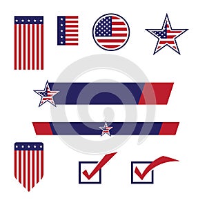 Flag american vector icon illustration