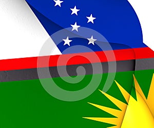 Flag of Amparo Paraiba, Brazil. 3D Illustration