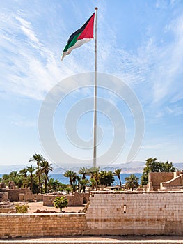 Flag of the Arab Revolt over Aqaba Fort