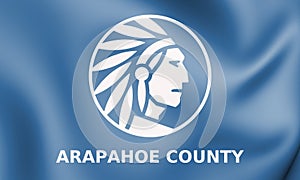 Flag of Arapahoe county Colorado state, USA. 3D Illustration