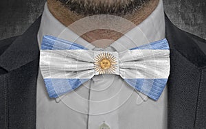 Flag of Argentina on bowtie business man suit photo
