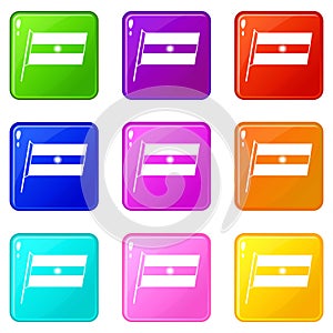 Flag of Argentina icons 9 set