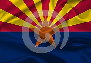 Flag of Arizona , State of Arizona Flag, Fabric Flag of USA state Arizona Illustration, United States. United States of America