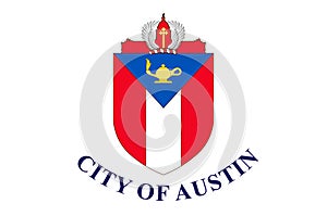 Flag of Austin in Texas in United States