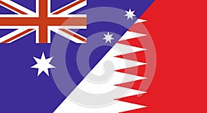 Flag of Australia and Bahrain. Two Flag Together Australian and Bengal