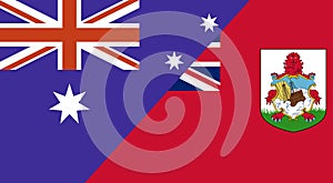 Flag of Australia and Bermudas. Two National Flags of Australia and Bermudas