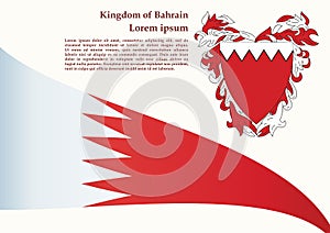 Flag of Bahrain, Kingdom of Bahrain. vector illustration