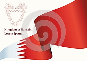 Flag of Bahrain, Kingdom of Bahrain. vector illustration