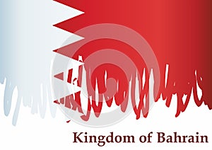 Flag of Bahrain, Kingdom of Bahrain. vector illustration