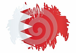 Flag of Bahrain, Kingdom of Bahrain. vector illustration