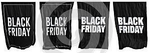 flag banner for black friday on transparent background