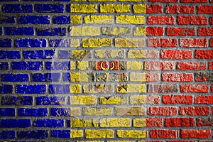 Flag  banner on brick wall background
