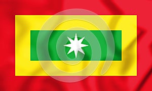 Flag of Barranquilla, Colombia. 3D Illustration.