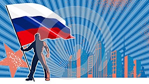 Flag Bearer Russia Background