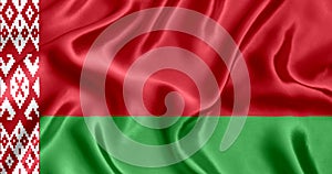 Flag Belarus silk close-up
