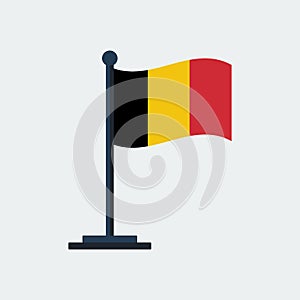 Flag Of Belgium.Flag Stand. Vector Illustration