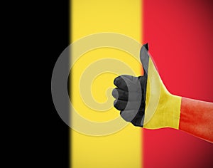 Flag of Belgium on hand