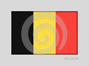 Flag of Belgium. National Ensign Aspect Ratio 2 to 3 on Gray