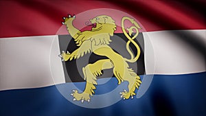 Flag of Benelux close-up waving on wind