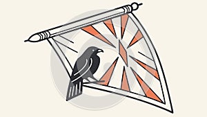 Flag with Bird Emblem, National Symbol Vector Art, vector design Generative AI photo