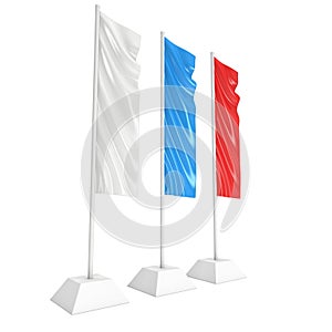 Flag Blank Expo Banner Stand. 3D