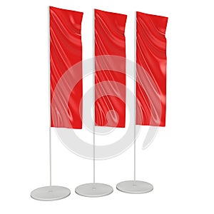 Flag Blank Red Expo Banner Stand. 3D