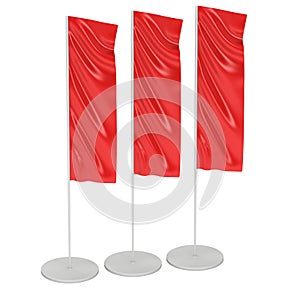 Flag Blank Red Expo Banner Stand. 3D